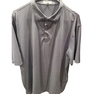 Peter Millar Summer Comfort Mens XL Polo Shirt Navy White Micro Stripe Golf